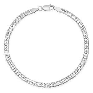 Mens Silver/Gold 8.5" Italian Miami Cuban Double Curb Bracelet